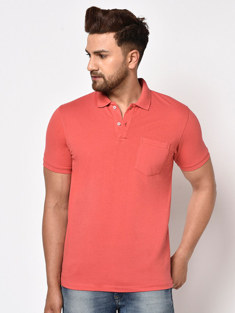 

Octave Men Coral Polo Collar T-shirt