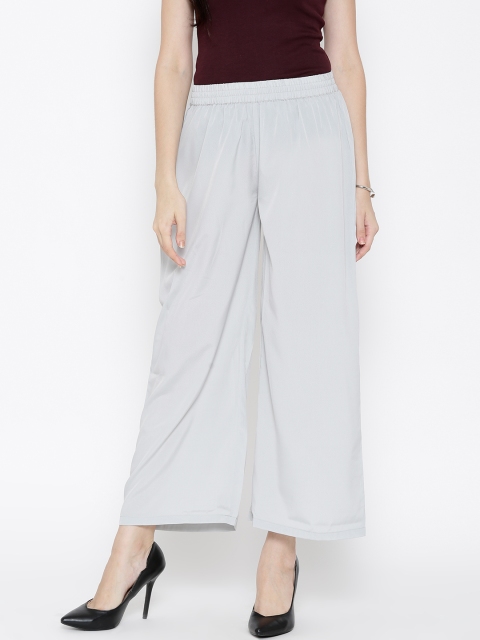 

AURELIA Grey Ankle-Length Palazzo Trousers