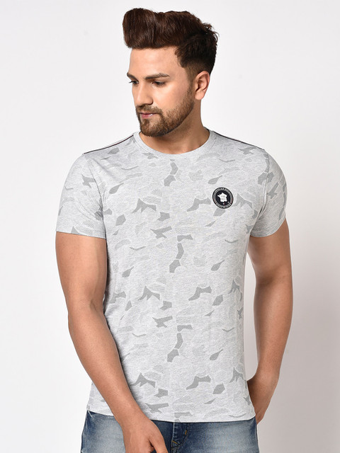 

Octave Men Grey Printed T-shirt