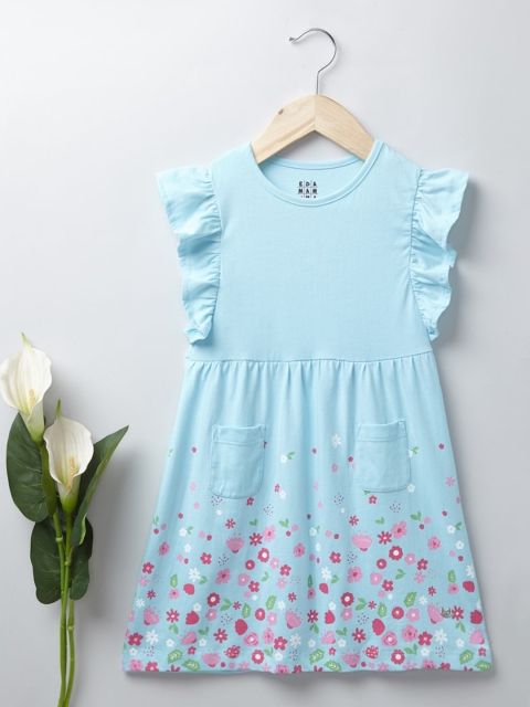 

Ed-a-Mamma Girls Blue & Pink Floral Dress