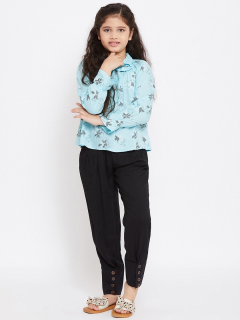 

Stylo Bug Girls Blue & Black Printed Shirt with Pyjamas