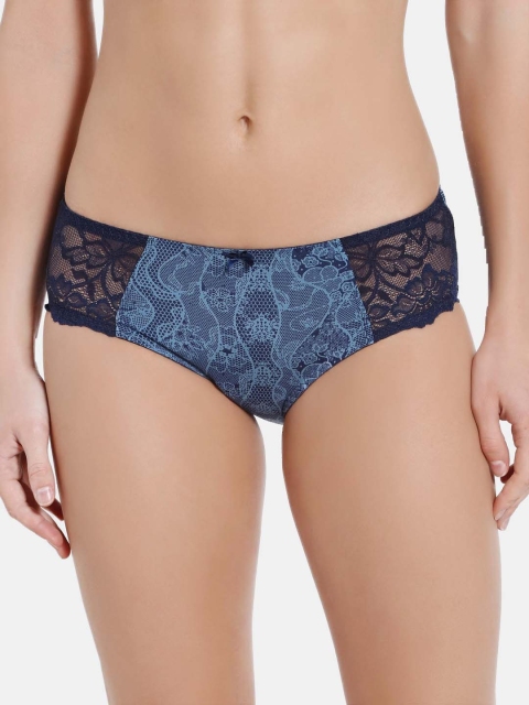 

Jockey Women Blue & Black Self Design Hipster Briefs - 1814-0105-NVBPR