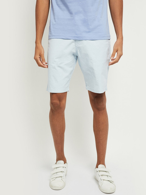 

max Men Blue Mid-Rise Regular Shorts