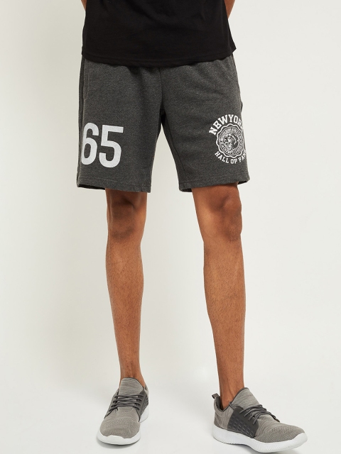 

max Men Charcoal Mid-Rise Regular Shorts