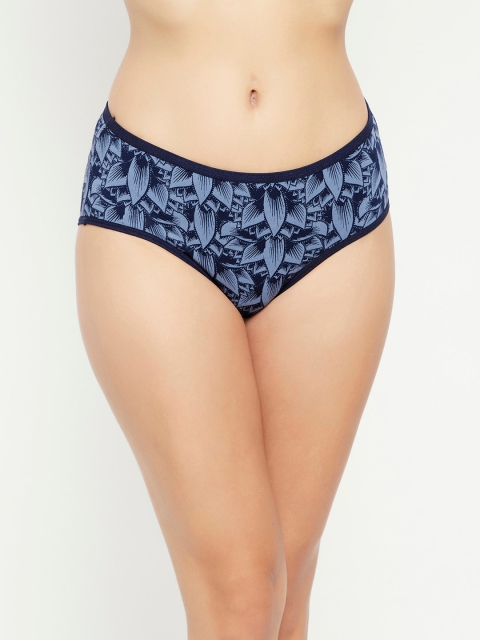 

Clovia Women Navy Blue Floral Printed Hipster Briefs