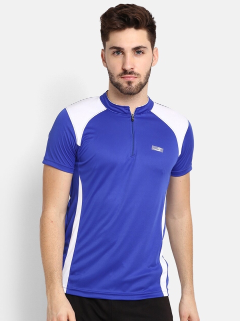 

V2 Value & Variety Men Blue & White Colourblocked T-shirt