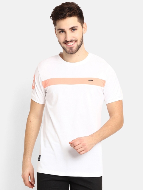 

V2 Value & Variety Men White & Peach T-shirt