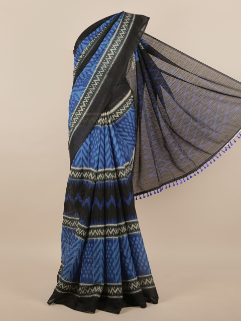 

Pothys Blue & Black Jute Silk Saree