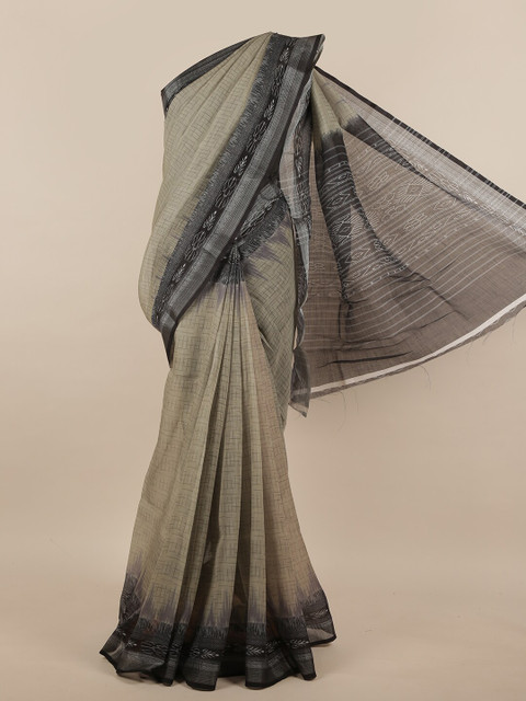 

Pothys Grey & Black Geometric Printed Saree