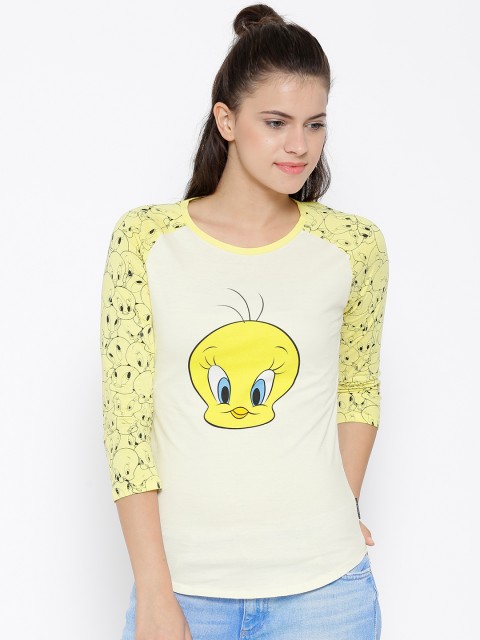 

Free Authority Women White Tweety Printed T-shirt, Off white