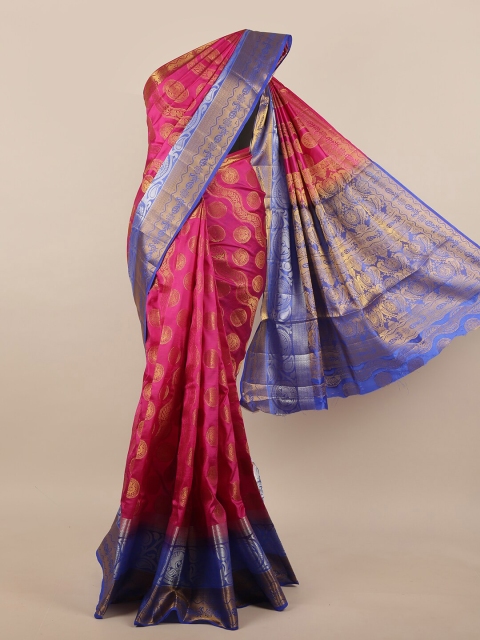 

Pothys Magenta & Blue Woven Design Zari Jute Silk Saree