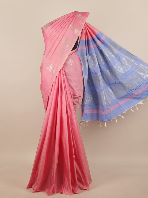 

Pothys Pink & Blue Woven Design Art Silk Saree