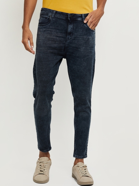 

max Men Blue Tapered Fit Bleached Stretchable Jeans