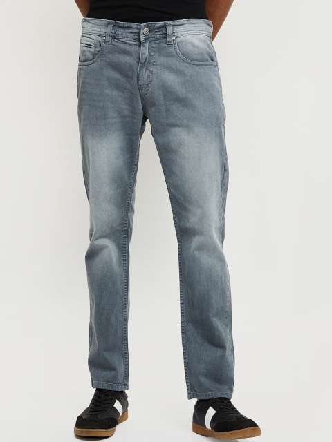 

max Men Grey Mid-Rise Heavy Fade Jeans