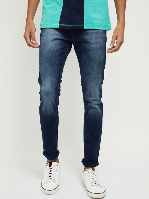 

max Men Blue Low Distress Light Fade Jeans
