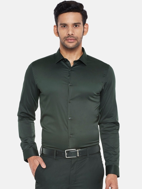 

RICHARD PARKER by Pantaloons Men Olive Green Slim Fit Casual Shirt