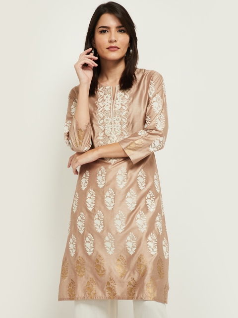 

max Women Beige Kurta