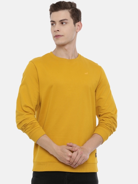 

3PIN Men Yellow Solid Sweatshirt