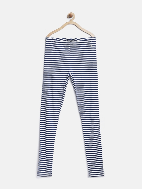 

Allen Solly Junior Girls White & Navy Striped Leggings