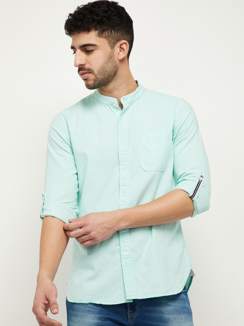 

max Men Blue Solid Casual Shirt