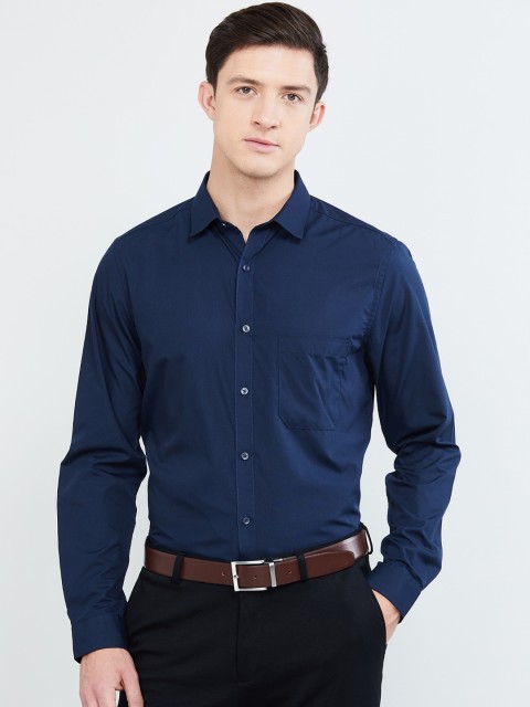

max Men Solid Blue Formal Shirt