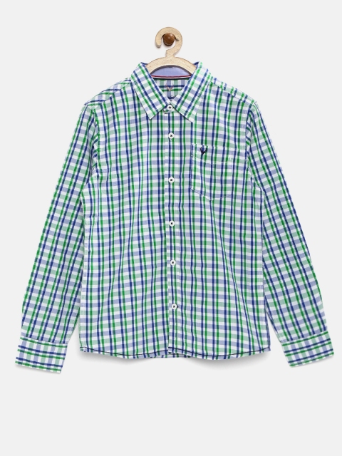 

Allen Solly Junior Boys Green & Blue Checked Casual Shirt