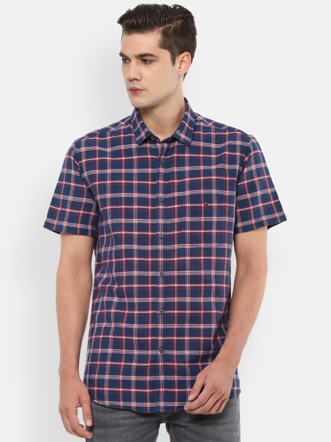 

Louis Philippe Sport Men Navy Blue Slim Fit Checked Casual Shirt