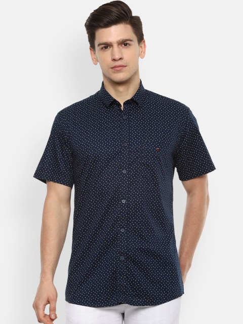 

Louis Philippe Sport Men Navy Blue Slim Fit Printed Cotton Casual Shirt