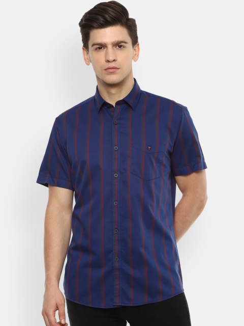 

Louis Philippe Sport Men Blue Slim Fit Striped Casual Shirt