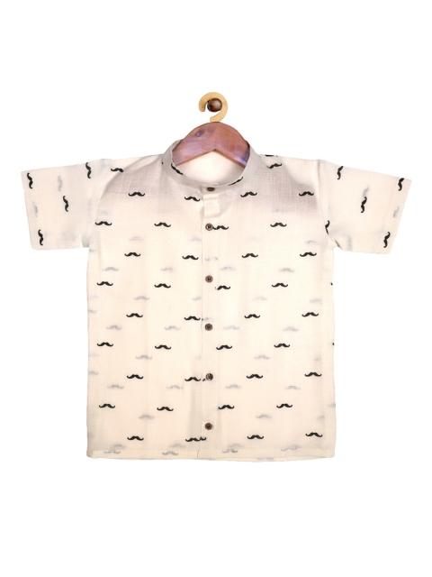 

SOULFULLY INDIAN Boys Off White Printed Casual Shirt