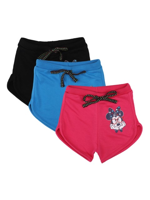 

Bodycare Kids Girls Pack Of 3 Minnie Mouse Printed Shorts, Fuchsia
