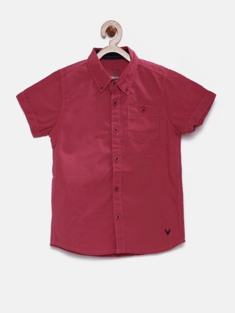 

Allen Solly Junior Boys Red Regular Fit Solid Casual Shirt
