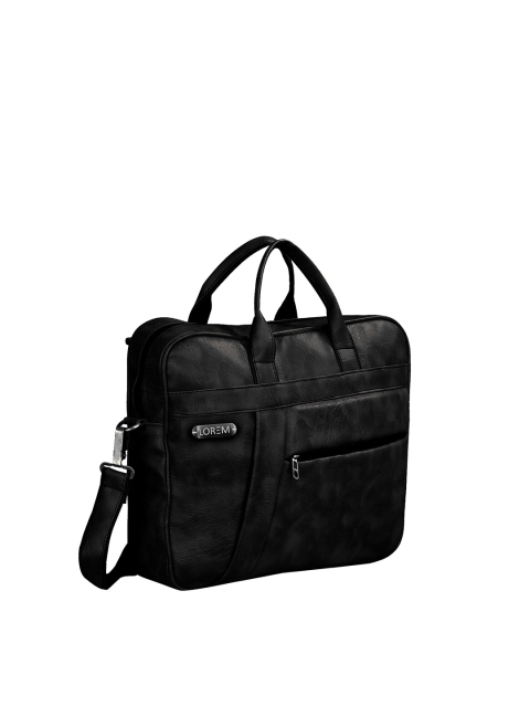 

LOREM Unisex Black Textured Messenger Bag