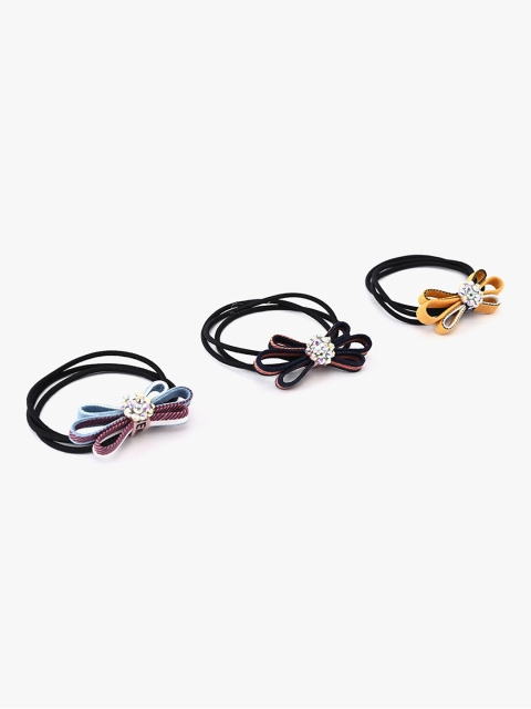 

BuckleUp Girls Set of 3 Multicoloured Ponytail Holders, Multi