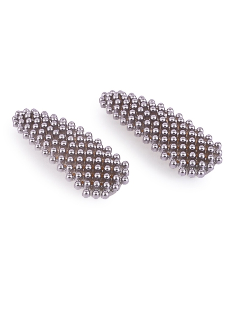 

BuckleUp Girls Grey Set of 2 Embellished Tic Tac Hair Clip