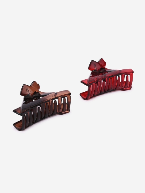 

BuckleUp Girls Red & Brown Set of 2 Claw Clip