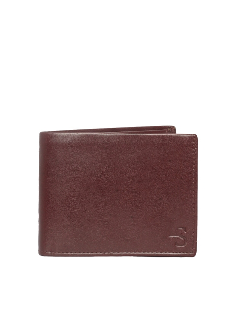 

LOUIS STITCH Men Maroon Solid Leather Two Fold Wallet with RFID