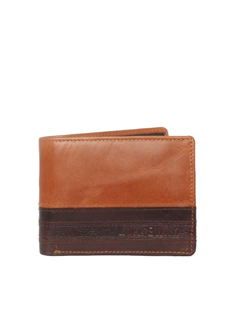 

LOUIS STITCH Men Brown Solid Leather Two Fold Wallet with RFID