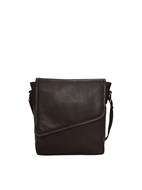 

HiLEDER Unisex Brown Textured Messenger Bag