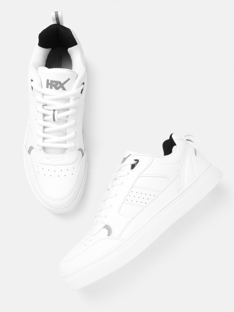 

HRX by Hrithik Roshan Men White Solid Sneakers with Perforations