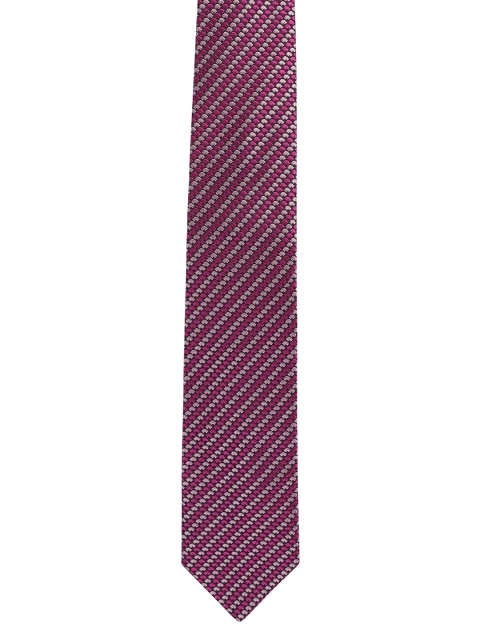 

Alvaro Castagnino Men Black & Pink Woven Design Broad Tie