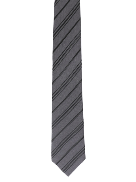 

Alvaro Castagnino Men Grey & Black Striped Broad Tie