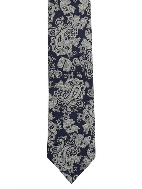 

Alvaro Castagnino Men Grey & Navy Blue Woven Design Broad Tie