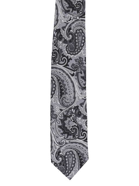 

Alvaro Castagnino Men Grey & Black Printed Broad Tie