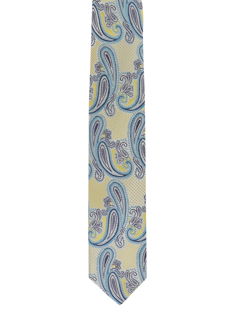 

Alvaro Castagnino Men Yellow & Blue Woven Design Broad Tie