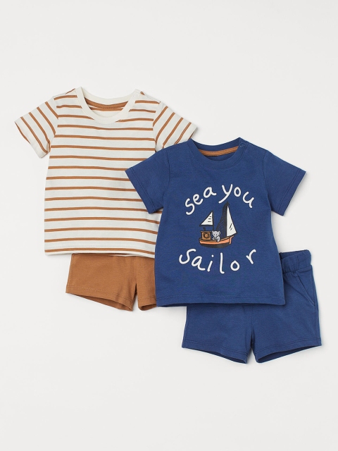 

H&M Boys Blue & Beige 4-piece cotton set