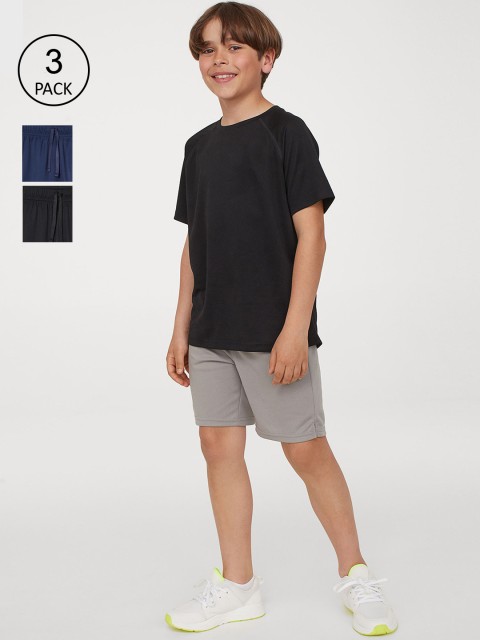 

H&M Boys Black & Grey 3-pack sports shorts