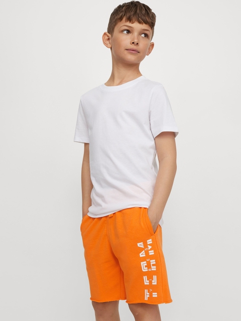 

H&M Boys Orange & White Printed Sweatshirt Shorts