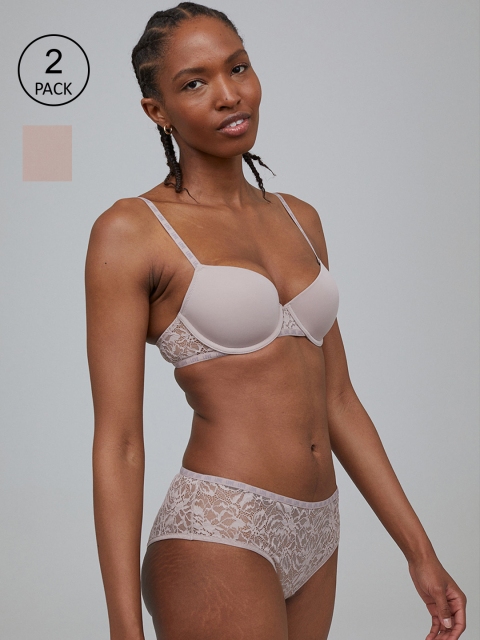 

H&M Women Beige 2-Pack Hipster Briefs 0992263002