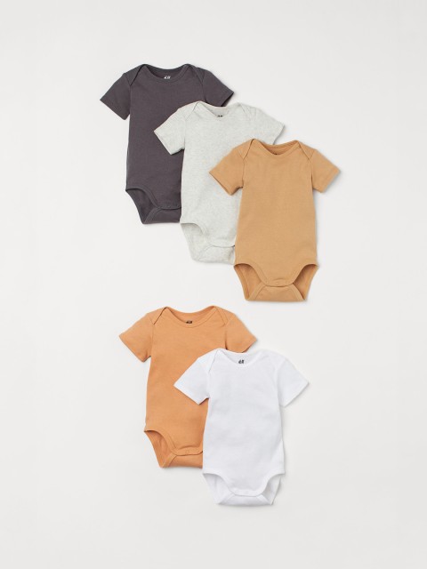 

H&M White & Grey Boys 5-pack bodysuits